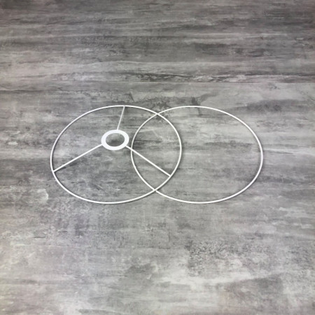 Set d'Ossature blanche diamètre 20 cm, pour suspension ou abat-jour, Anneaux ronds Epoxy, douille Ø 28mm, E14