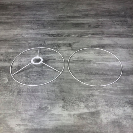 Set d'Ossature blanche diamètre 20 cm, pour suspension ou abat-jour, Anneaux ronds Epoxy, douille Ø 28mm, E14