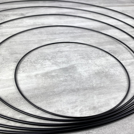 Lot 5 Cercles métal Noir Ø 20 cm à 60 cm, Anneaux en Epoxy noir pour Attrape rêves, abat-jour