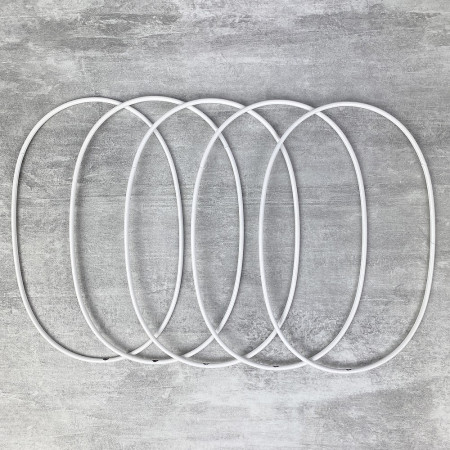 Lot de 5 Ovales métalliques blanc, 20 x 13 cm pour abat-jour, Epoxy blanc Attrape rêves