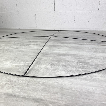 Grand Set d'Ossature Noir diam. 100 cm pour suspension ou abat-jour, anneaux ronds en Epoxy, pour douille diam 40mm, E27