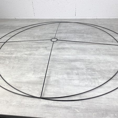 Grand Set d'Ossature Noir diam. 80 cm pour suspension ou abat-jour, anneaux ronds en Epoxy, pour douille diam 40mm, E27