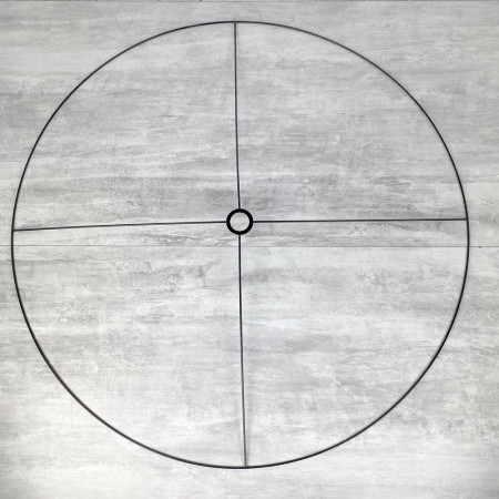 Grand Set d'Ossature Noir diam. 80 cm pour suspension ou abat-jour, anneaux ronds en Epoxy, pour douille diam 40mm, E27