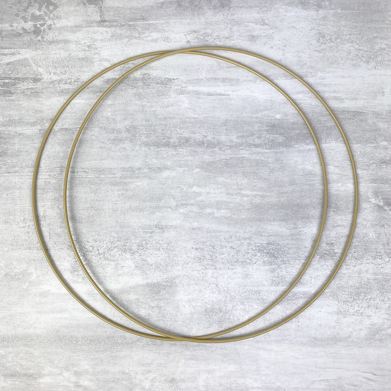 Lot de 2 Cercles métalliques doré ancien, diam. 30 cm pour abat-jour, Anneaux epoxy Attrape rêves