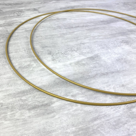 Lot de 2 Cercles métalliques doré ancien, diam. 40 cm pour abat-jour, Anneaux epoxy Attrape rêves