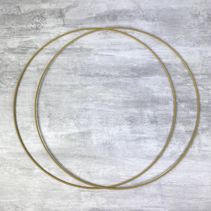 Lot de 2 Cercles métalliques doré ancien, diam. 40 cm pour abat-jour, Anneaux epoxy Attrape rêves
