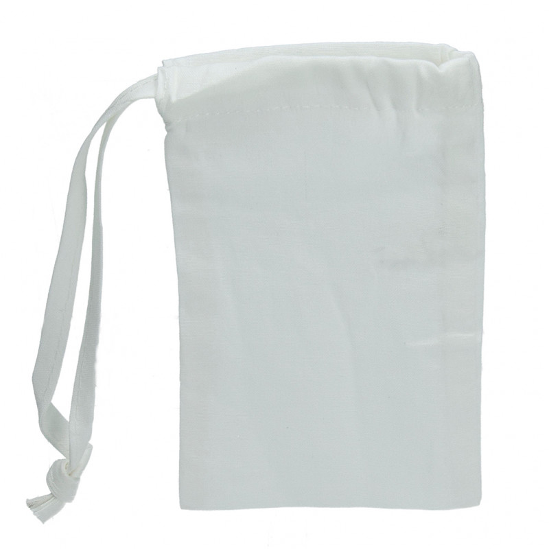 Lot 10 Pochons en coton blanc, 15 x 10 cm, Petits sacs avec cordon de serrage, 105gr/m²