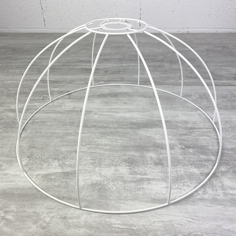 Carcasse supension Cloche 45 cm, abat-jour Armature Dôme 10 branches en epoxy anticorrosion, pour E27