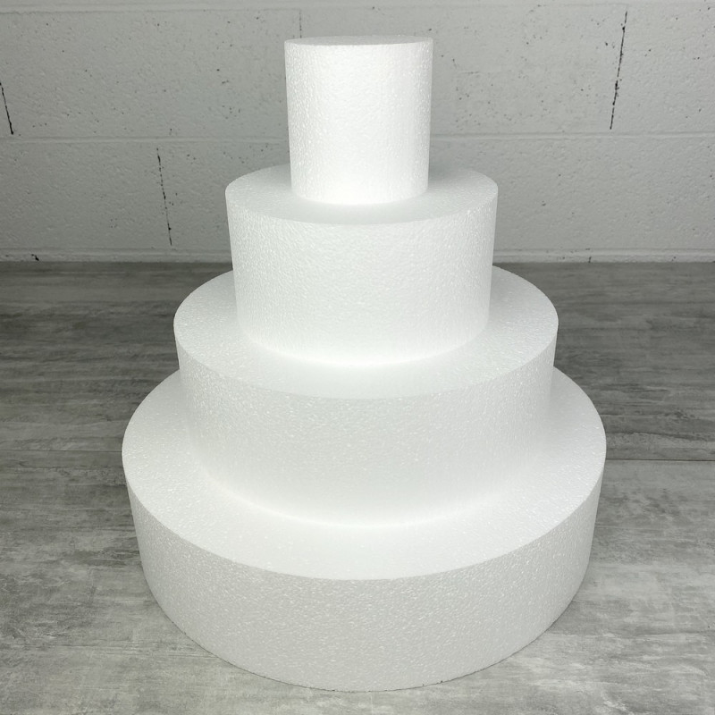 Styropor Hochzeittstorten-Dummy, 40 cm Gesamthöhe, Basis 40 cm Durchmesser, hohe Materialdichte