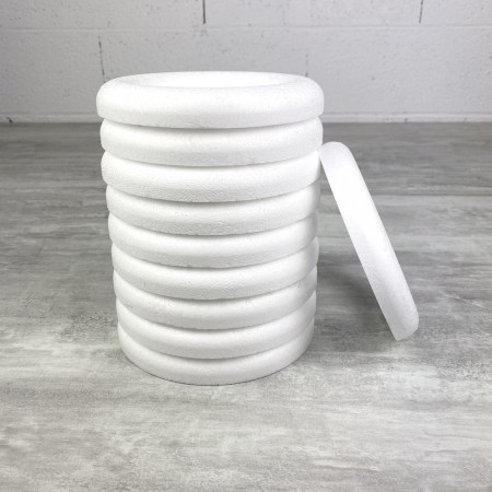 Lot de 10 Demi Anneaux de 15 cm en Polystyrène, Petite Couronne à dos plat