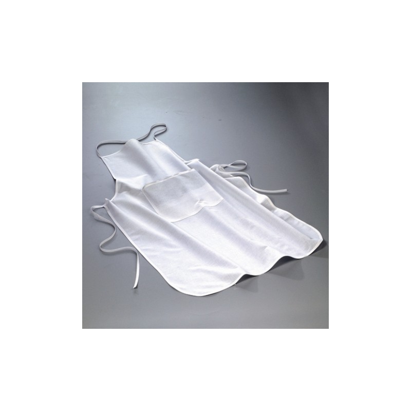 Lot de 5 tabliers de bricolage pour adulte, avec poche, Coton fin 105g/m2 blanc, 60 cm x 90 cm