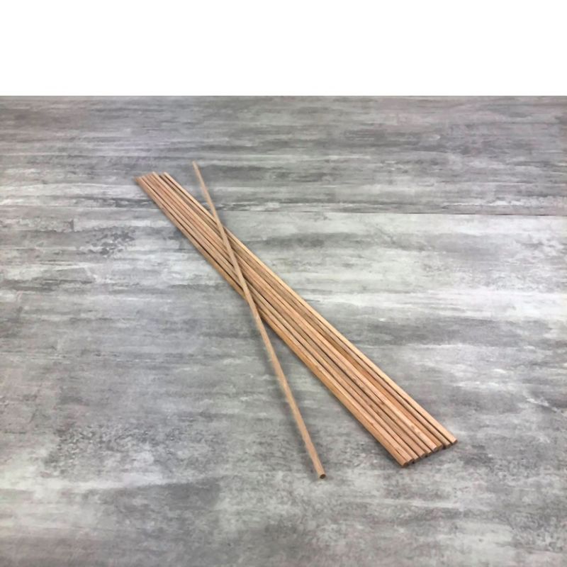 Bund mit 10 runden Holzstäbe in glattem Buchenholz, Durchm. 6 mm, 50cm lang