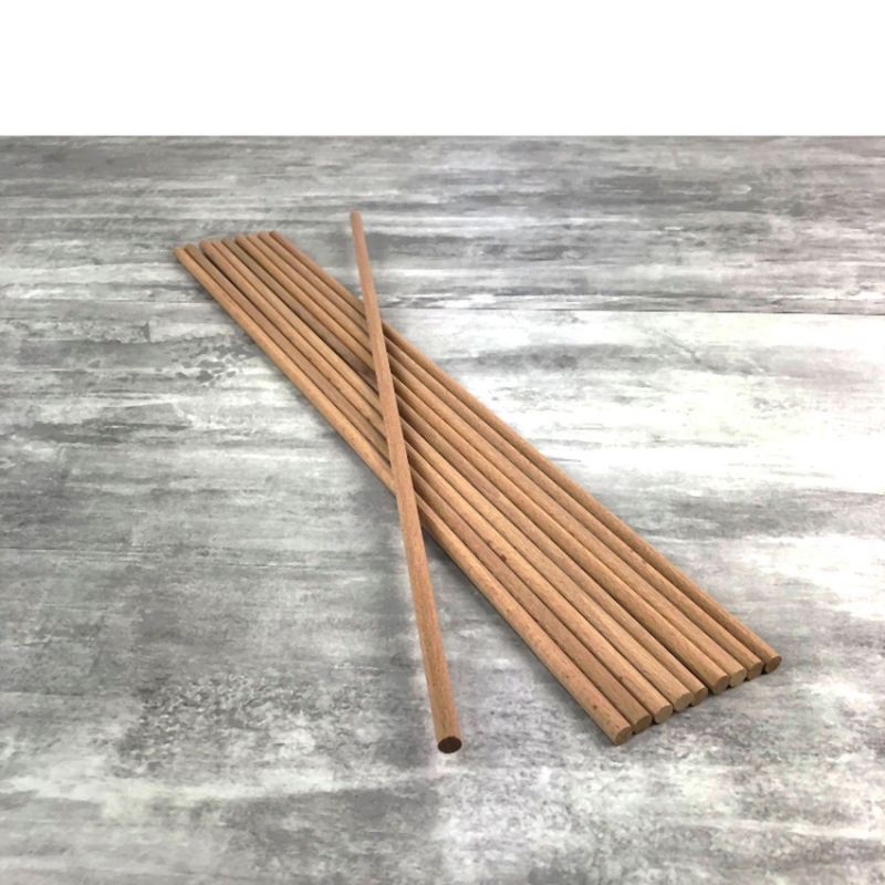 Lot de 10 Baguettes rondes, Tourillon en bois de hêtre lisse, diam. 10 mm, 50 cm de long