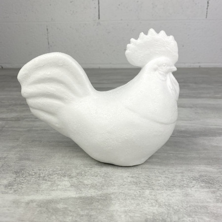 Styroporhahn, Höhe 15 cm x Länge 18,5 cm, Nutztier, höhere Dichte