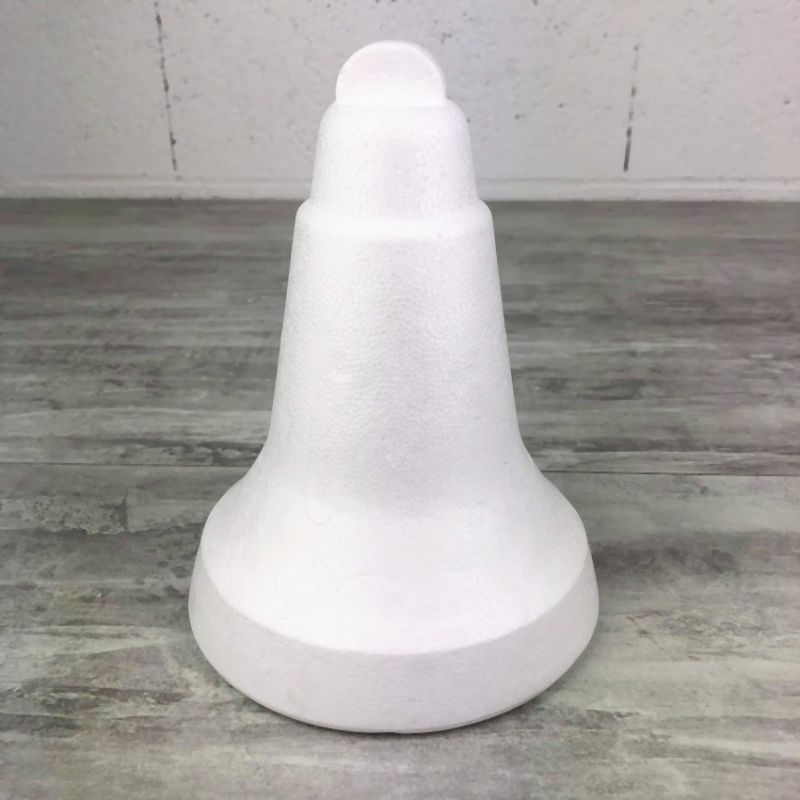 Grosse Styroporform Glocke, Höhe 20 cm, Durchmesser 15,5 cm, hohe Materialdichte