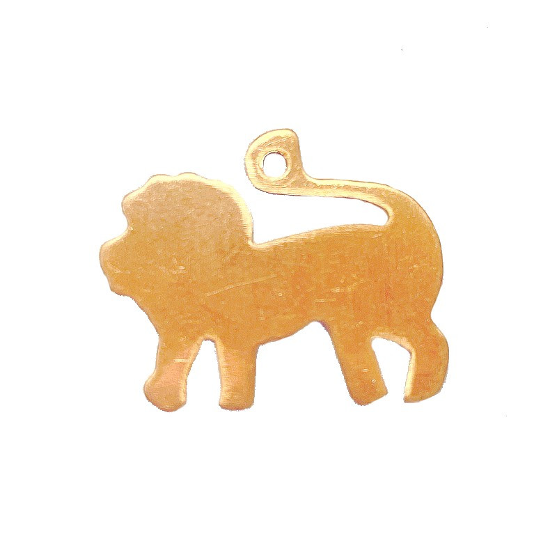 Lot de 10 Pendentifs en cuivre Lion, 1 trou, 2,4 cm, ébauche pour émaillage