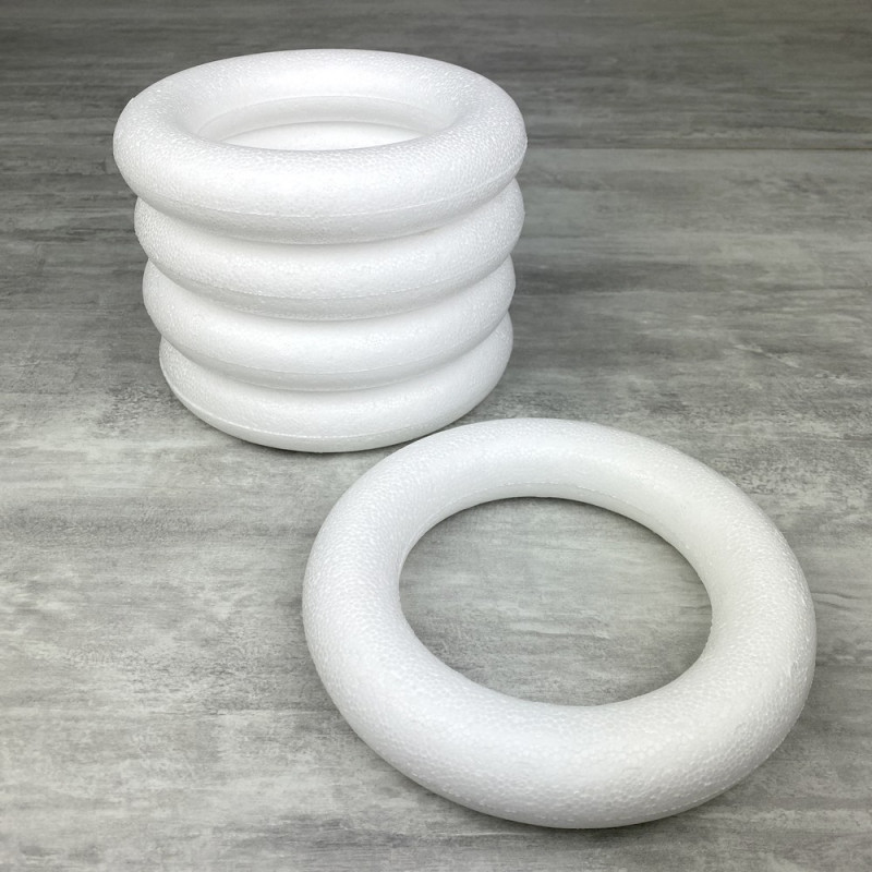 Lot de 5 Anneaux / Couronnes polystyrène plein diam. 17 cm, Bouées haute densité