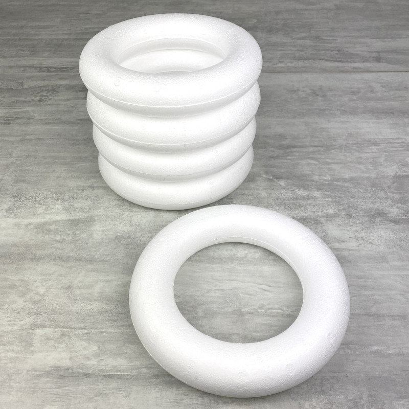 Lot de 5 Anneaux / Couronnes polystyrène plein diam. 20 cm, Bouées haute densité