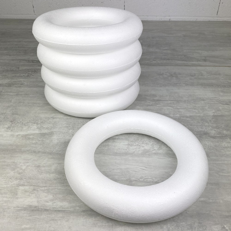 Lot de 5 Anneaux / Couronnes polystyrène plein diam. 25 cm, Bouées haute densité