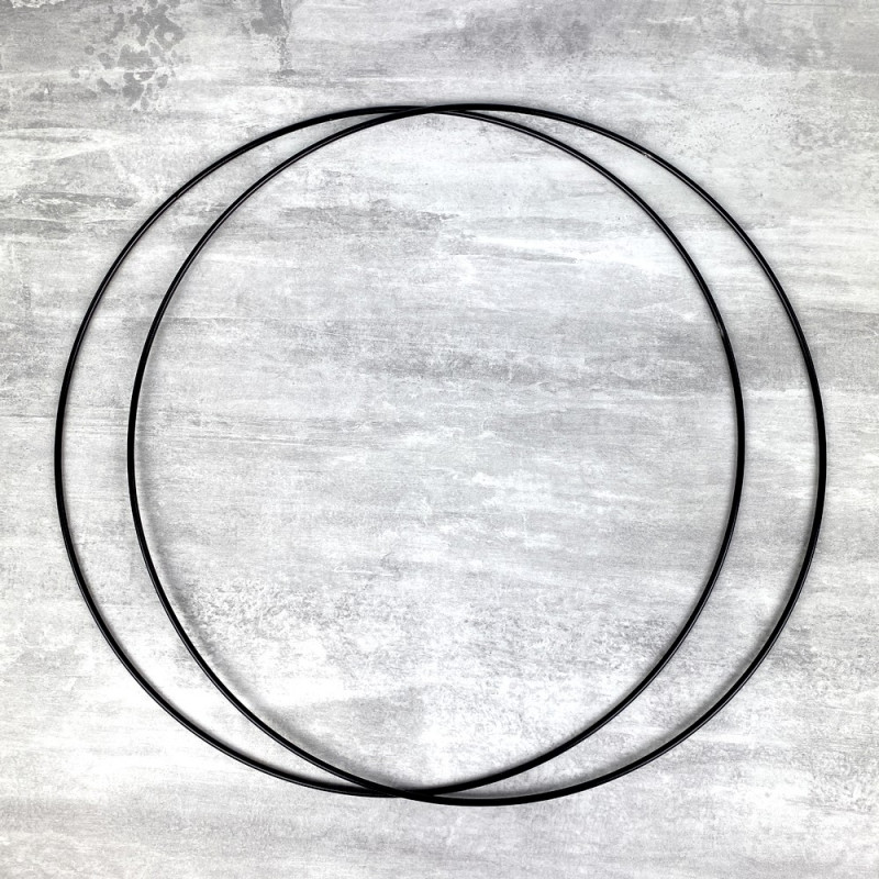 Lot de 2 Cercles métalliques noir, diam. 30 cm pour abat-jour, Anneaux epoxy Attrape rêves