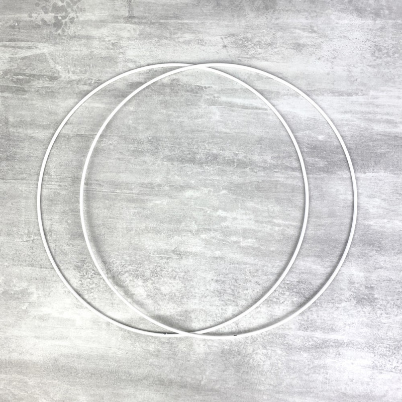 Set aus 2 weißen Metallringen Durchmesser 25 cm für Lampenschirm, Epoxidringe für Traumenfänger