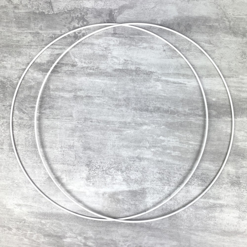 Lot de 2 Cercles métalliques blanc diamètre 30 cm pour abat-jour, Anneaux epoxy Attrape rêves