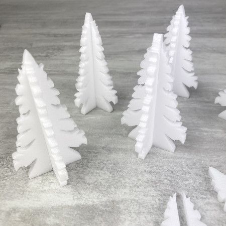 Lot de 6 sapins en polystyrène, hauteur 10 cm, arbre de noël à assembler 2 parties