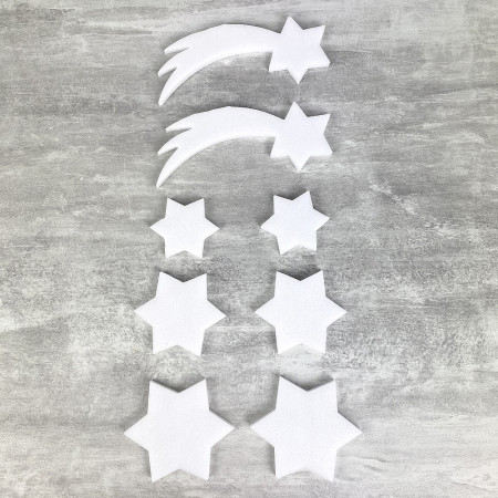 Lot de 8 motifs de Noël en polystyrène, long. 4,5 cm à 11,5 cm, décoration hivernale à customiser
