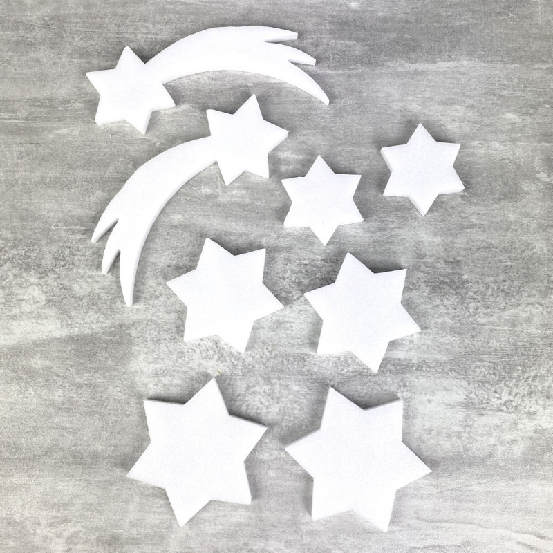 Lot de 8 motifs de Noël en polystyrène, long. 4,5 cm à 11,5 cm, décoration hivernale à customiser