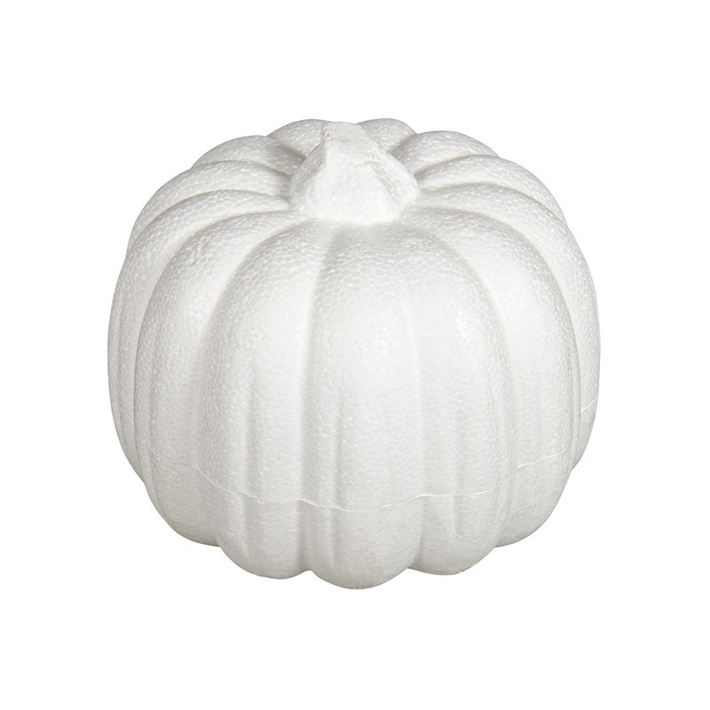 Citrouille en polystyrène blanc, 11 x 10 cm, courge Styropor a customiser pour Halloween ou automne