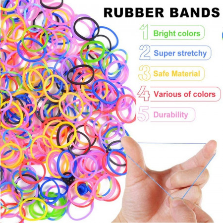 Gros lot 3100 élastiques loom, multicolore, 150 clips S, 3 crochets, diy bracelet caoutchouc