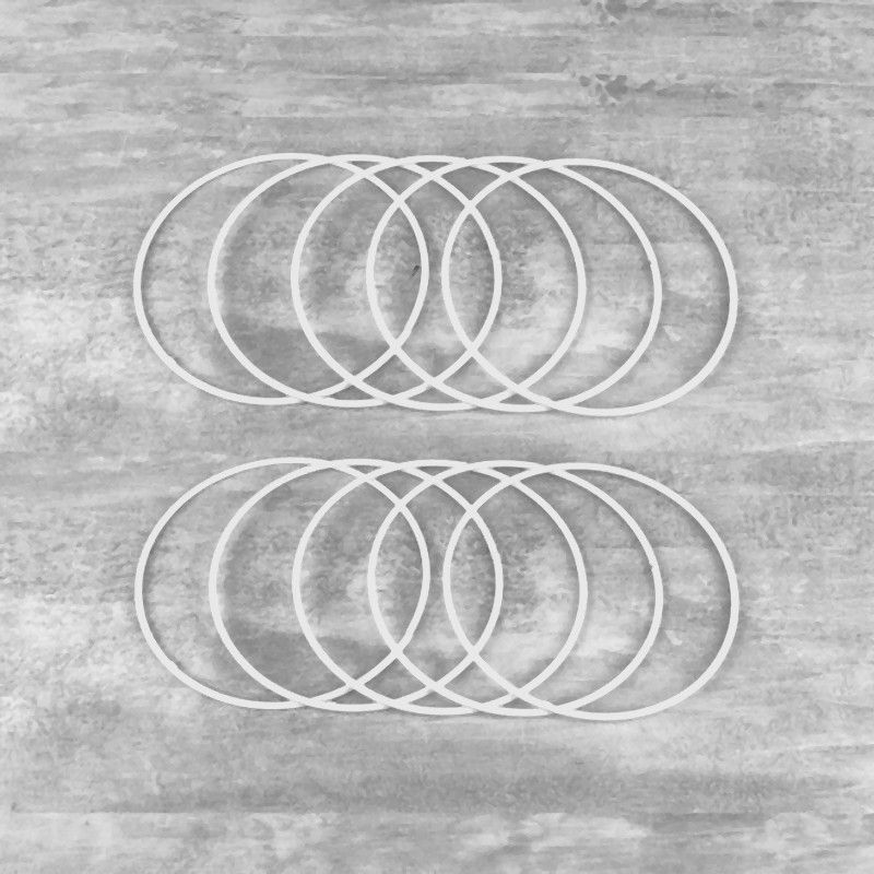 Gros Lot 10 Cercles métalliques blanc diamètre 15 cm pour abat-jour, Anneaux en epoxy Attrape rêves