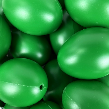 Lot de 10 Oeufs en plastique Vert brillant, hauteur 6 cm, déco de Pâques et chasse aux oeufs