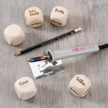 Lot de 4 Cubes en bois de hêtre, 3 cm, non traité, blanchi, dés de 30 mm à customiser