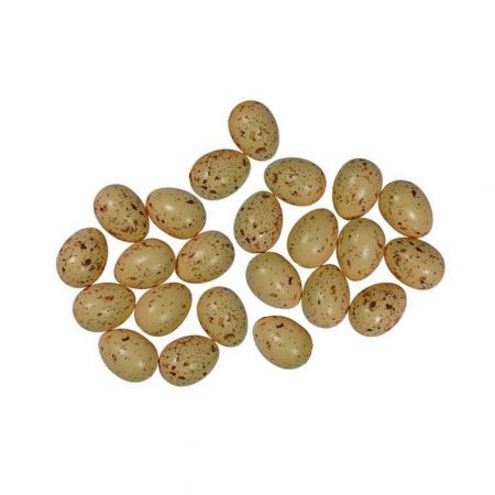 Lot de 25 petits Oeufs en plastique, Caille mouchetée, haut. 4 cm, idéal pour la chasse aux oeufs de pâques, non séparable