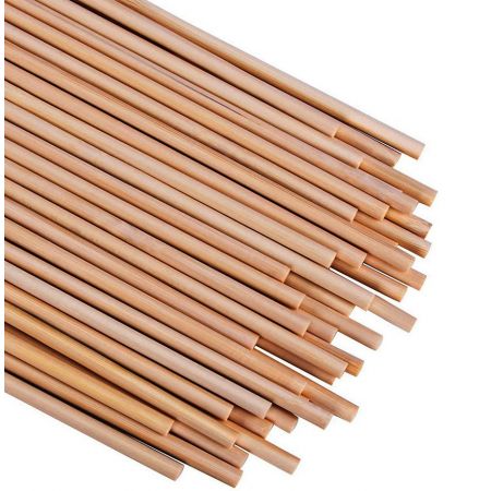 Bund mit 20 runden Holzstäbe in glattem Buchenholz, Durchmesser 4mm, 50cm lang