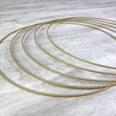 Lot de 5 Cercles métalliques doré ancien, diam. 20 cm pour abat-jour, Anneaux epoxy Attrape rêves