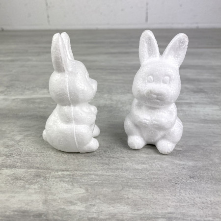 Lot de 2 Lapereaux en polystyrène, 8 cm de haut, petit bébé lapin, décoration de paques