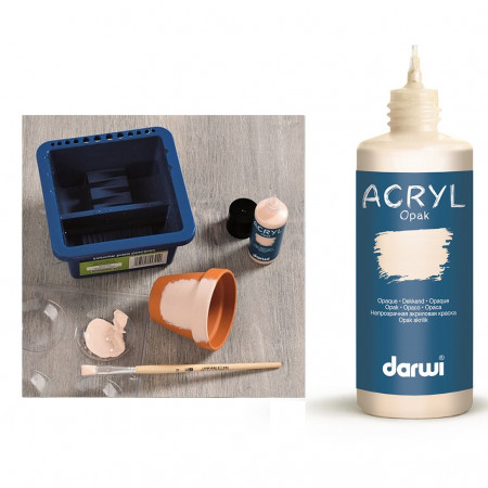 Peintures crémeuses acryliques, Darwi Opak, 80 ml, coloris au choix, carton, bois, plastique, métal, polystyrène