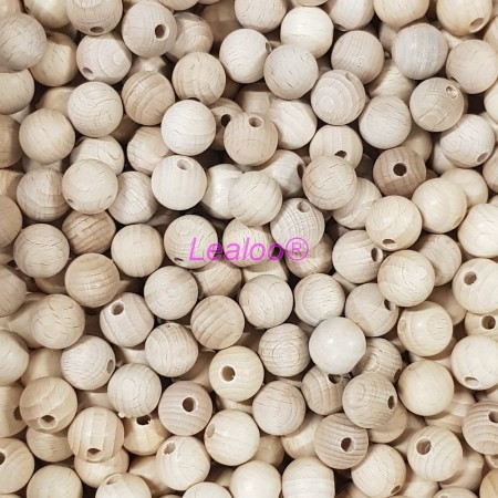 Set of 50 drilled balls made of beech wood, diameter 18 mm, hole 4 mm