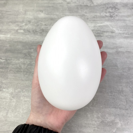 Lot de 5 grands Oeufs en plastique blanc, haut. 12 cm, avec trou de suspension, non séparables, à décorer