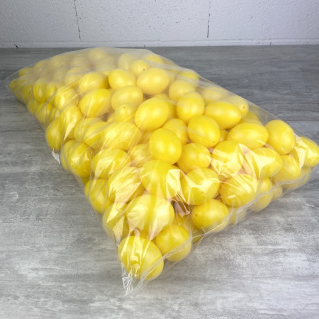 Lot XXL 250 Oeufs en plastique Jaune brillant, hauteur 6 cm, déco de Pâques et chasse aux oeufs