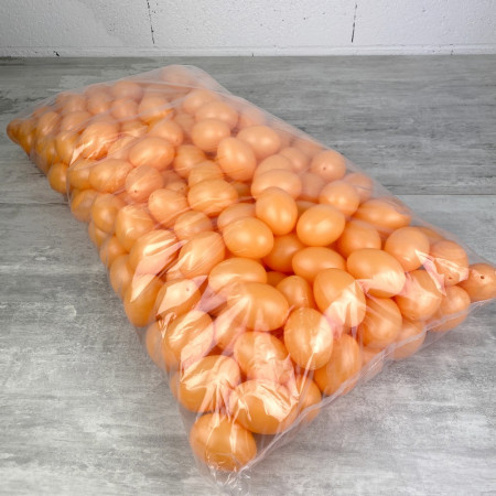 Lot XXL 250 Oeufs en plastique Orange clair, hauteur 6 cm, déco de Pâques et chasse aux oeufs