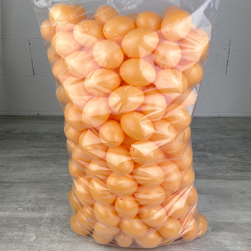 Lot XXL 250 Oeufs en plastique Orange clair, hauteur 6 cm, déco de Pâques et chasse aux oeufs