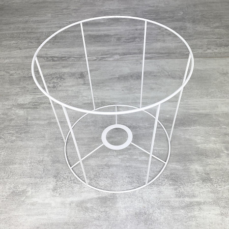 Armature Ronde blanche pour Abat-jour, Cylindre Hauteur et Diam. 20 cm, Diam. Douille E27, 38 mm