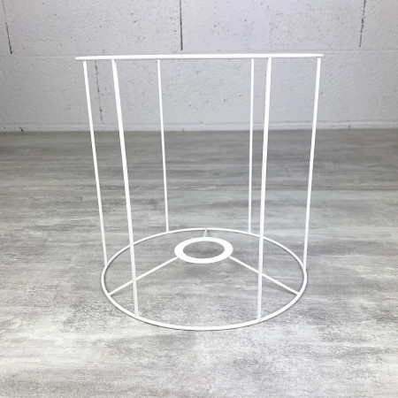 Armature Ronde blanche pour Abat-jour, Cylindre Hauteur et Diam. 20 cm, Diam. Douille E27, 38 mm