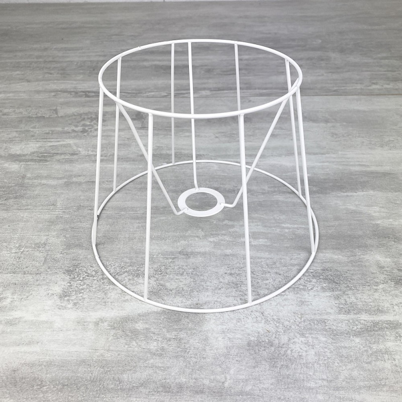 Petite carcasse Abat-Jour Tambour 20 cm, Armature Cone 8 branches en epoxy anticorrosion, pour E14