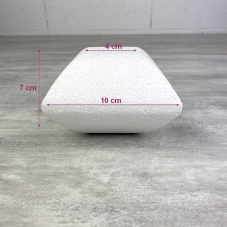 Petit Socle Coussin en polystyrène blanc, Largeur 10 cm x Epais. 7cm, 28 kg/ m3, dummy pour centre de table