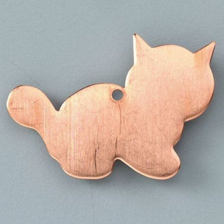 Lot de 10 pendentifs en cuivre Chat 33x33 mm, ébauche pour émaillage