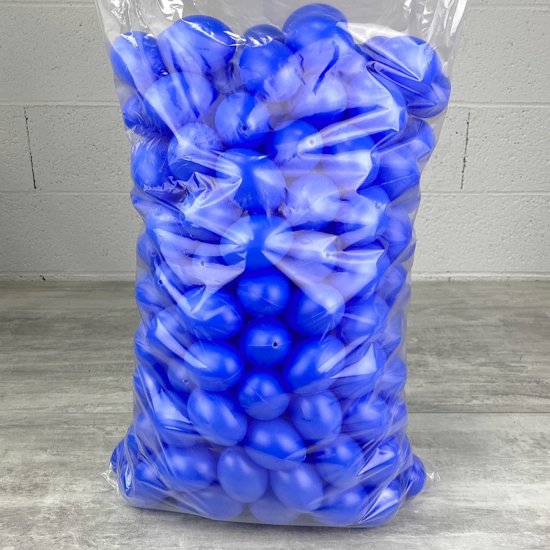 Lot XXL 250 Oeufs en plastique Bleu brillant, hauteur 6 cm, déco de Pâques et chasse aux oeufs